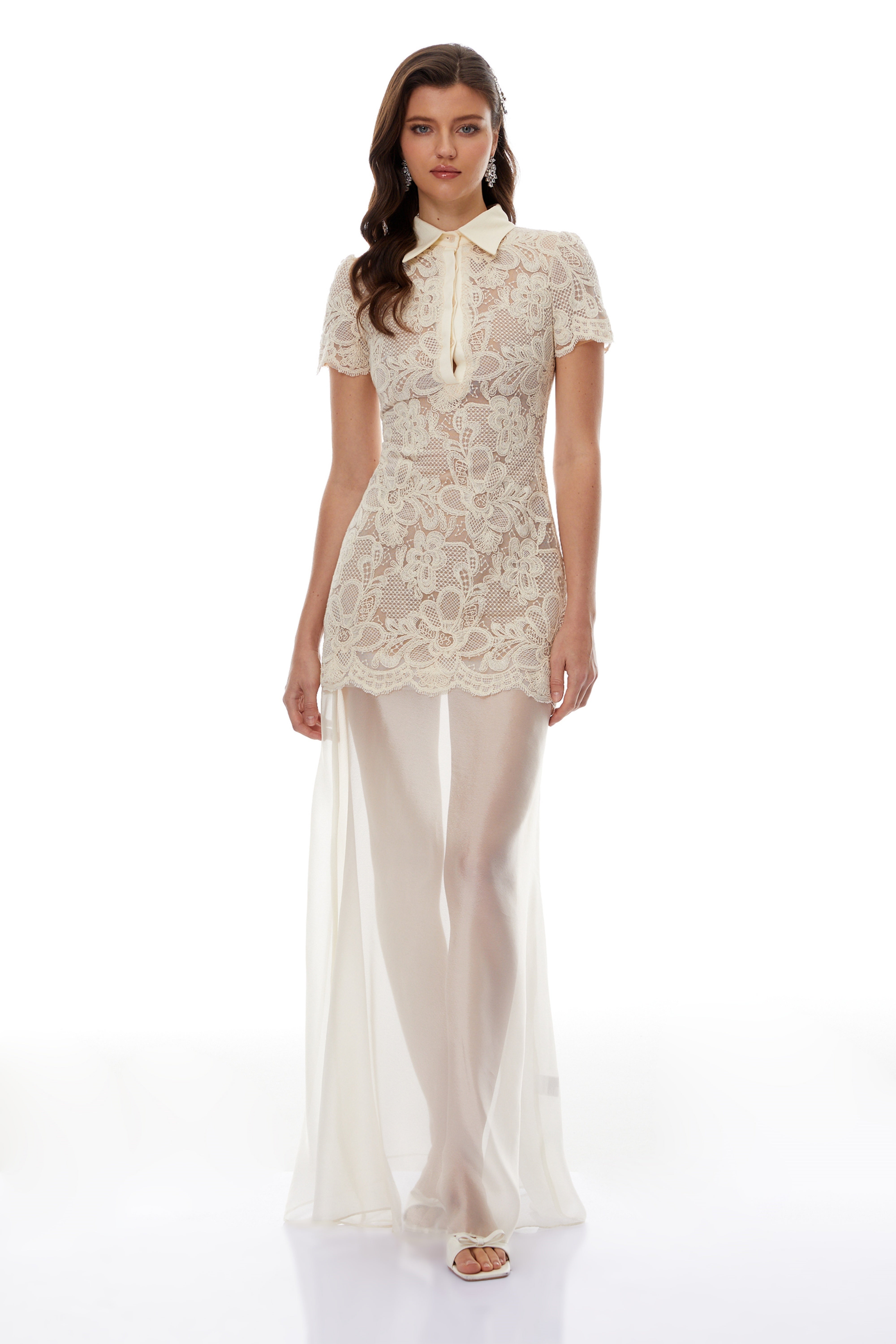 Miriam Neutrals Floral Embroidered Maxi Dress (Final Sale)