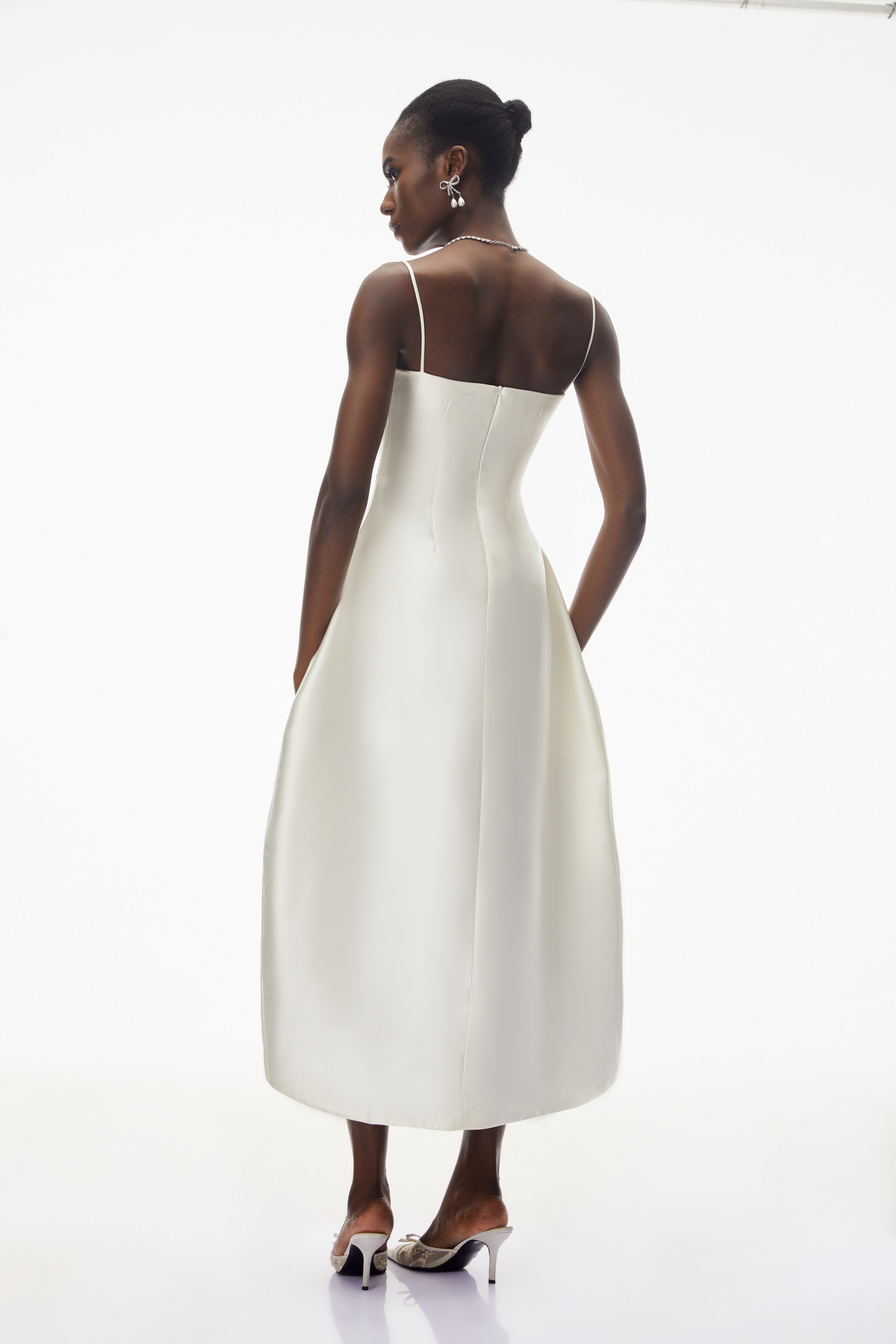 Nimue Ivory Sweetheart Midi Dress (Final Sale-US Only)