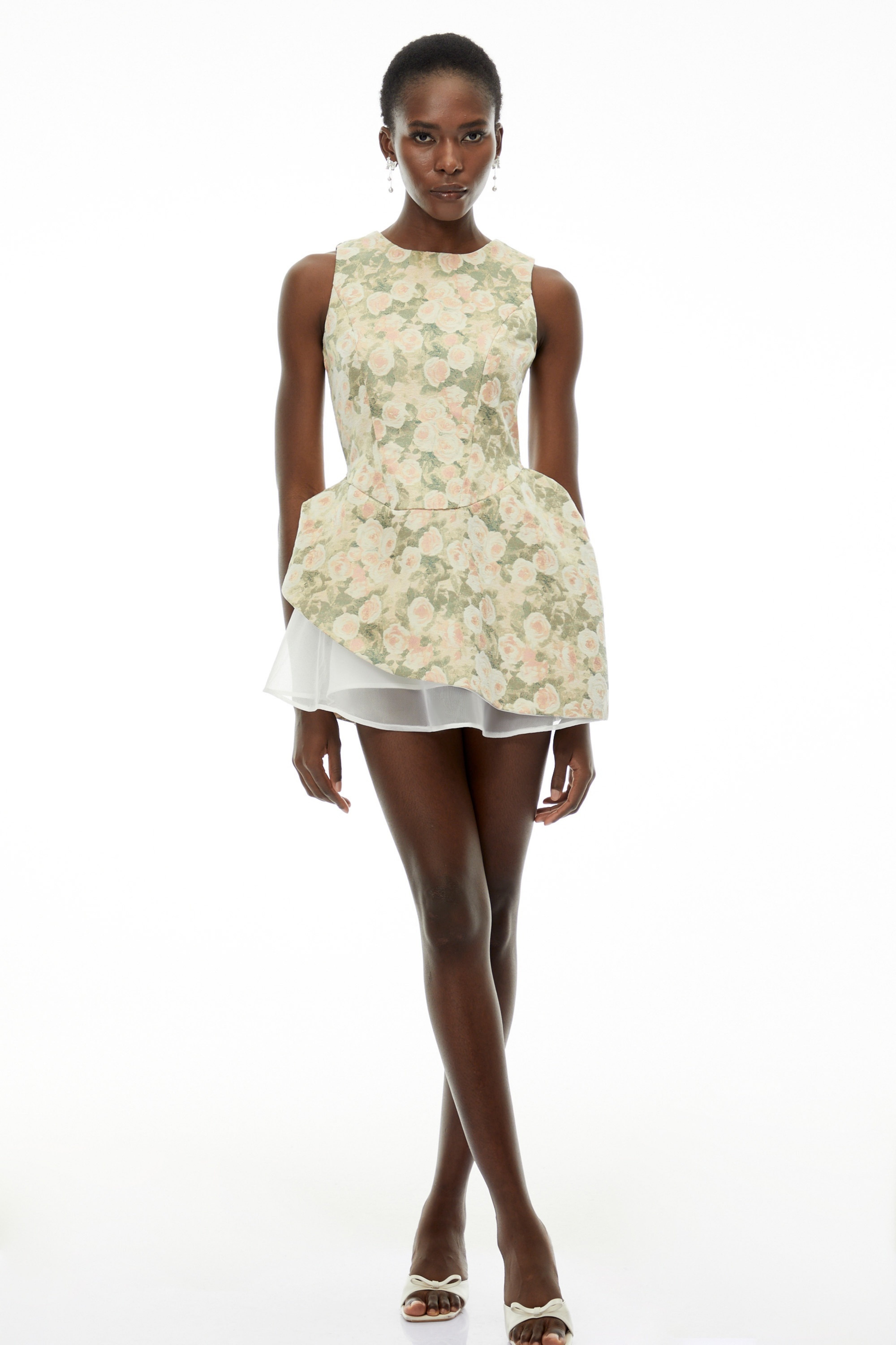 Olympia Green Sleeveless Floral Print Mini Dress (Final Sale-US Only)
