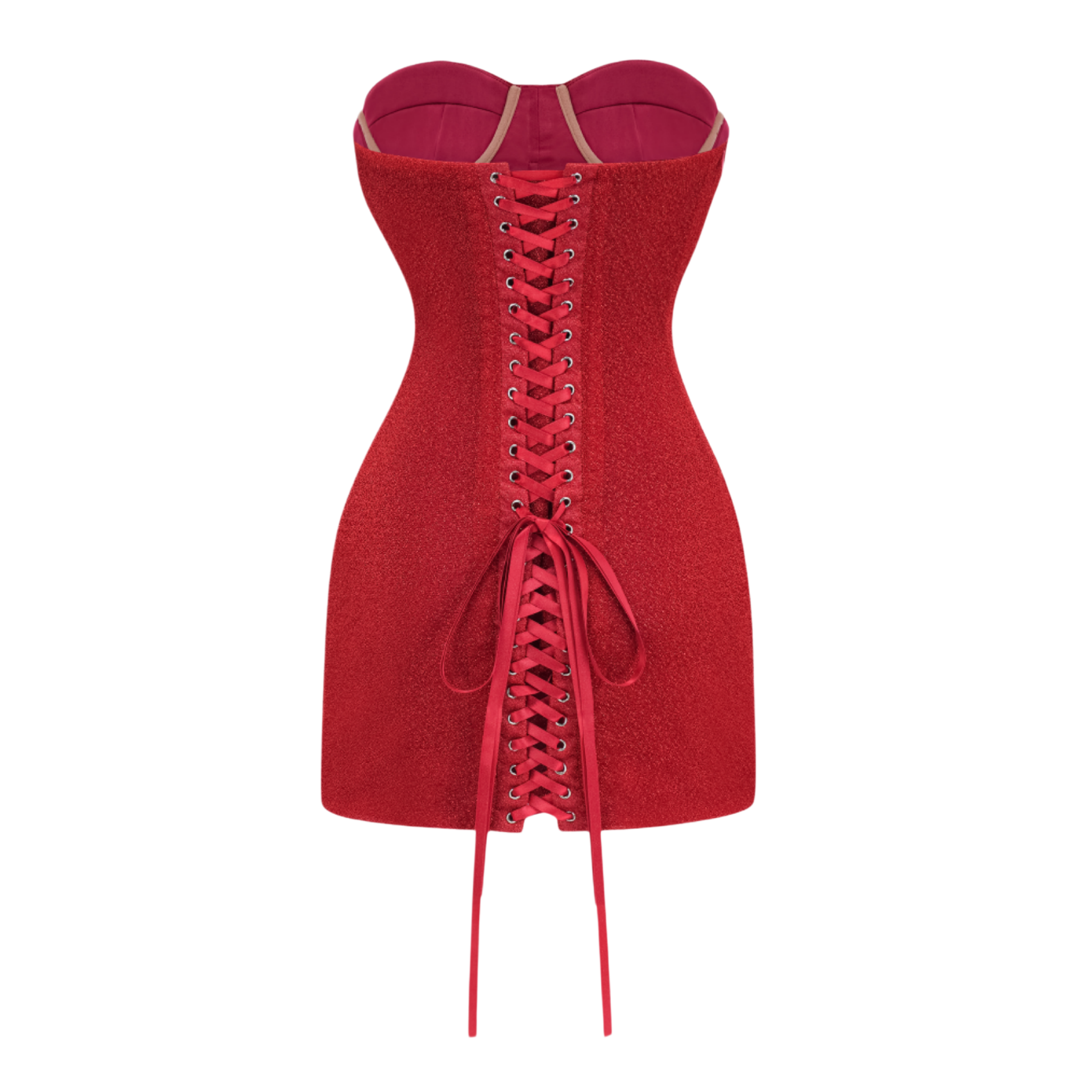 Orabelle Red Brilliance Drop Shiny Dress (Final Sale)