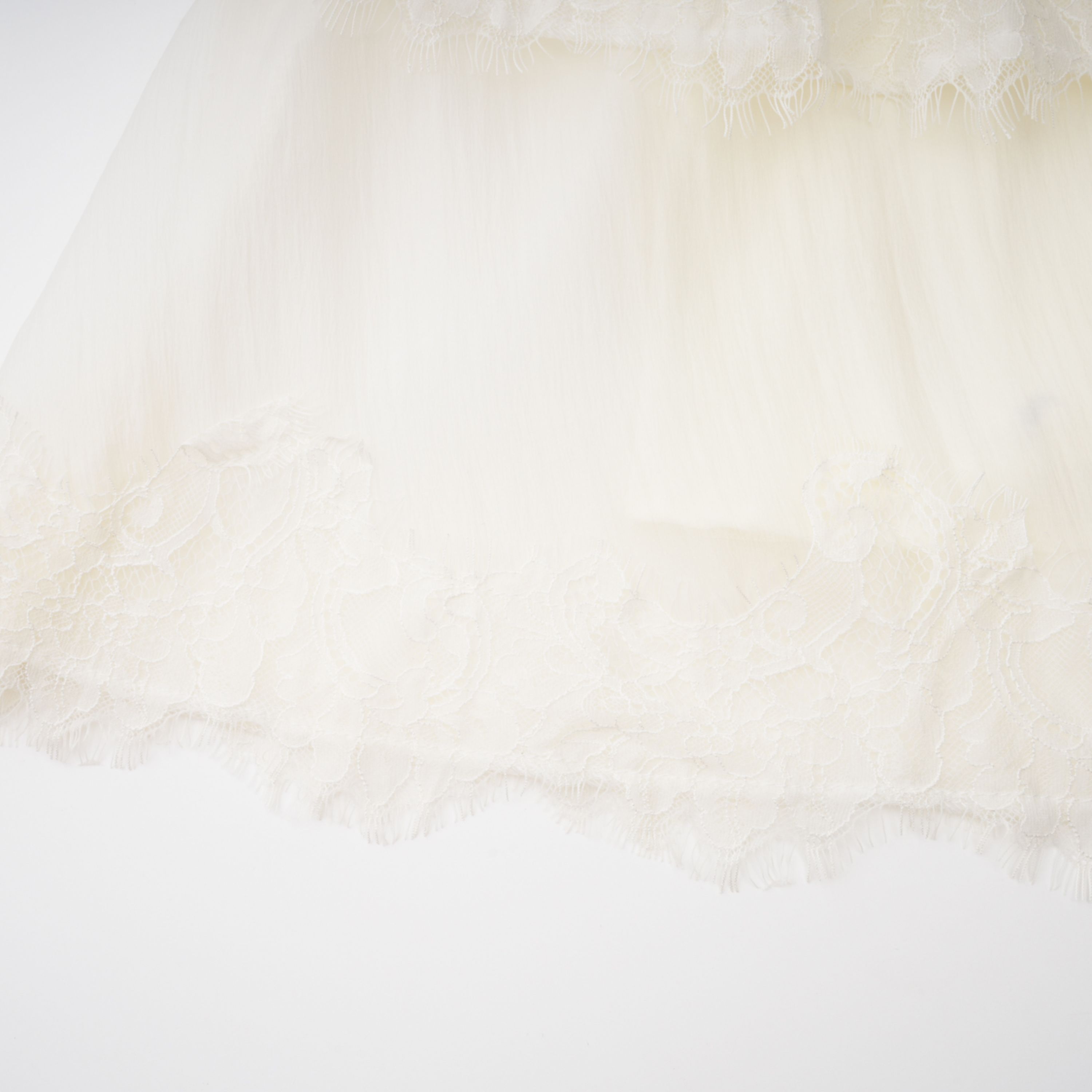 Beige tiered lace mini dress with spaghetti straps