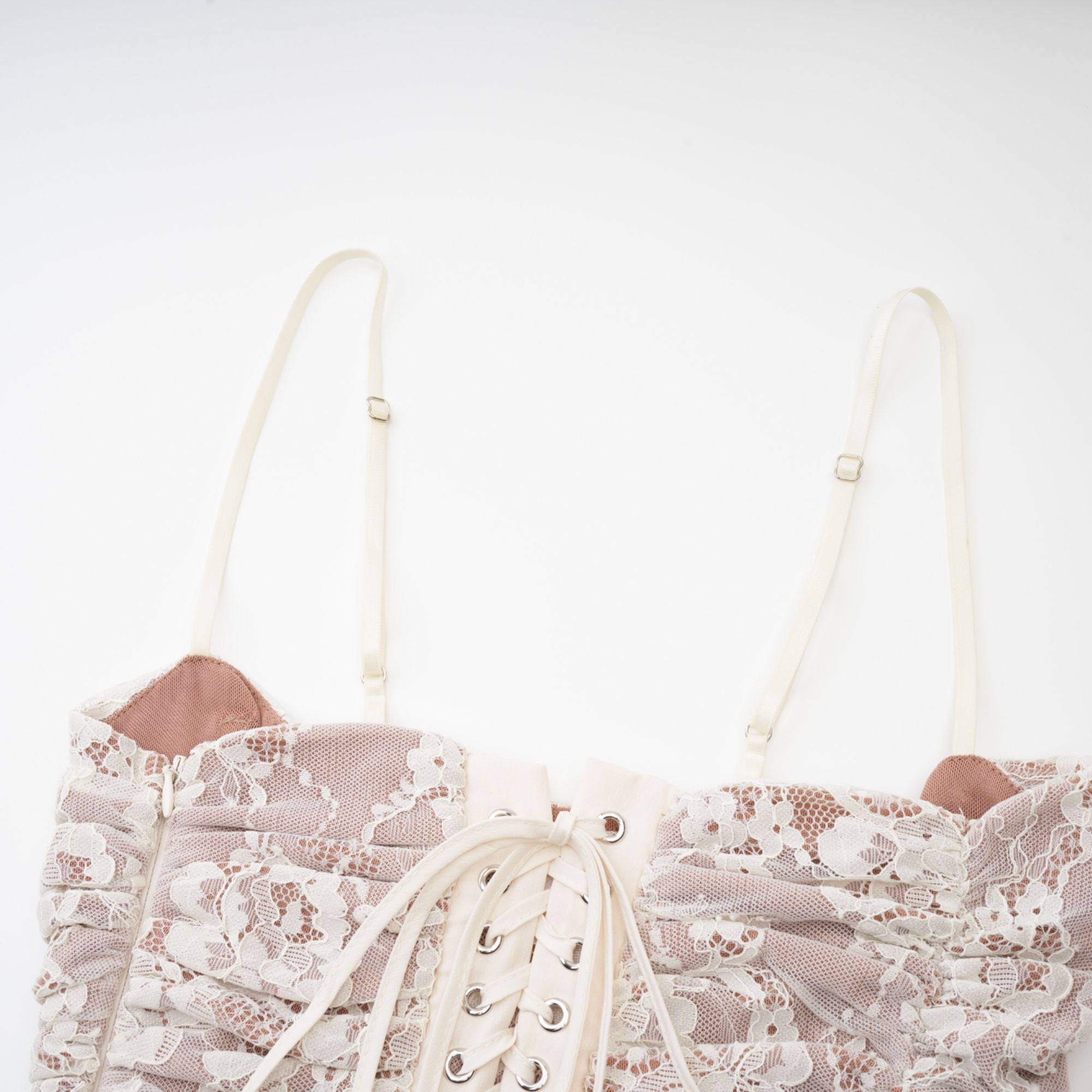 Valérie white floral lace mesh maxi dress (Final Sale)