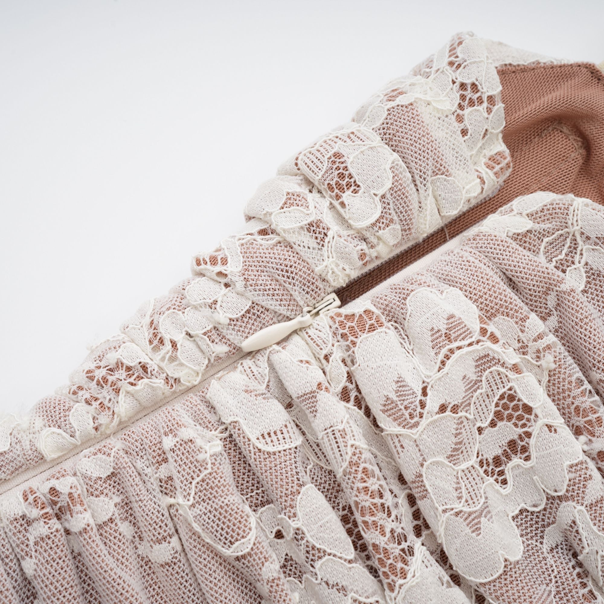 Valérie white floral lace mesh maxi dress (Final Sale)