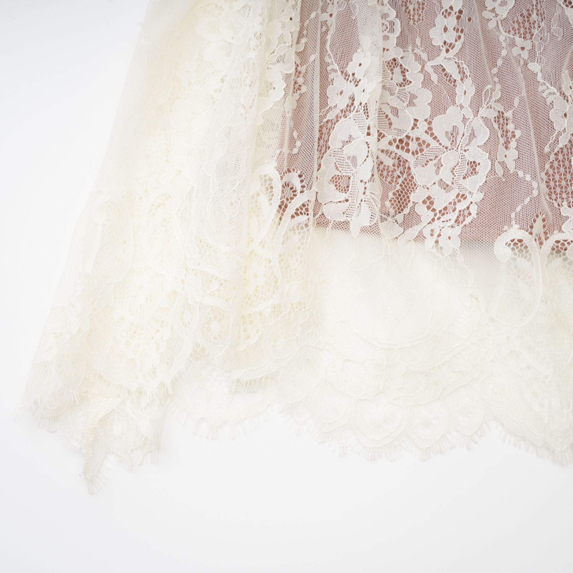 Valérie white floral lace mesh maxi dress (Final Sale)