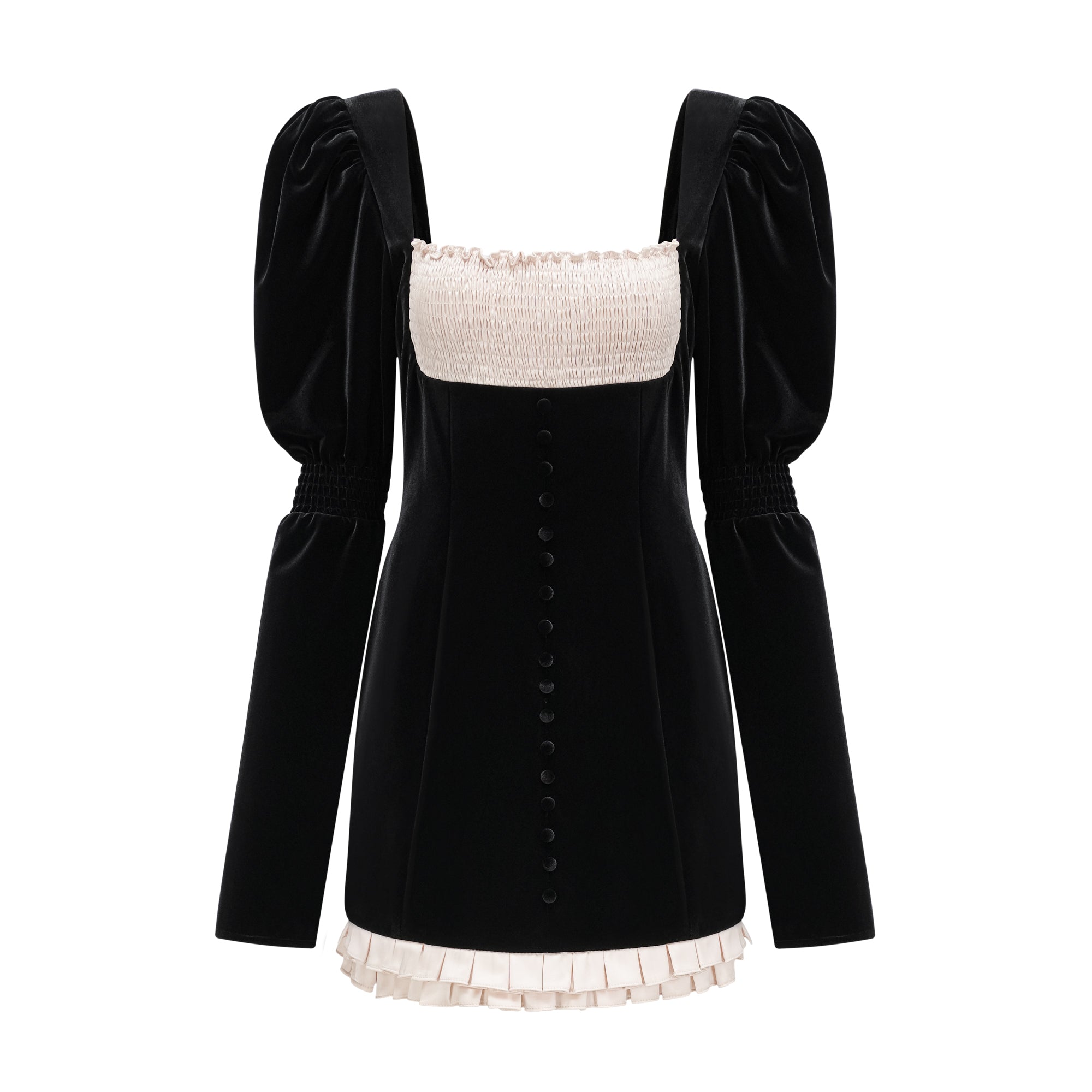 Coralie long-sleeved velvet mini dress (Final Sale-US Only)