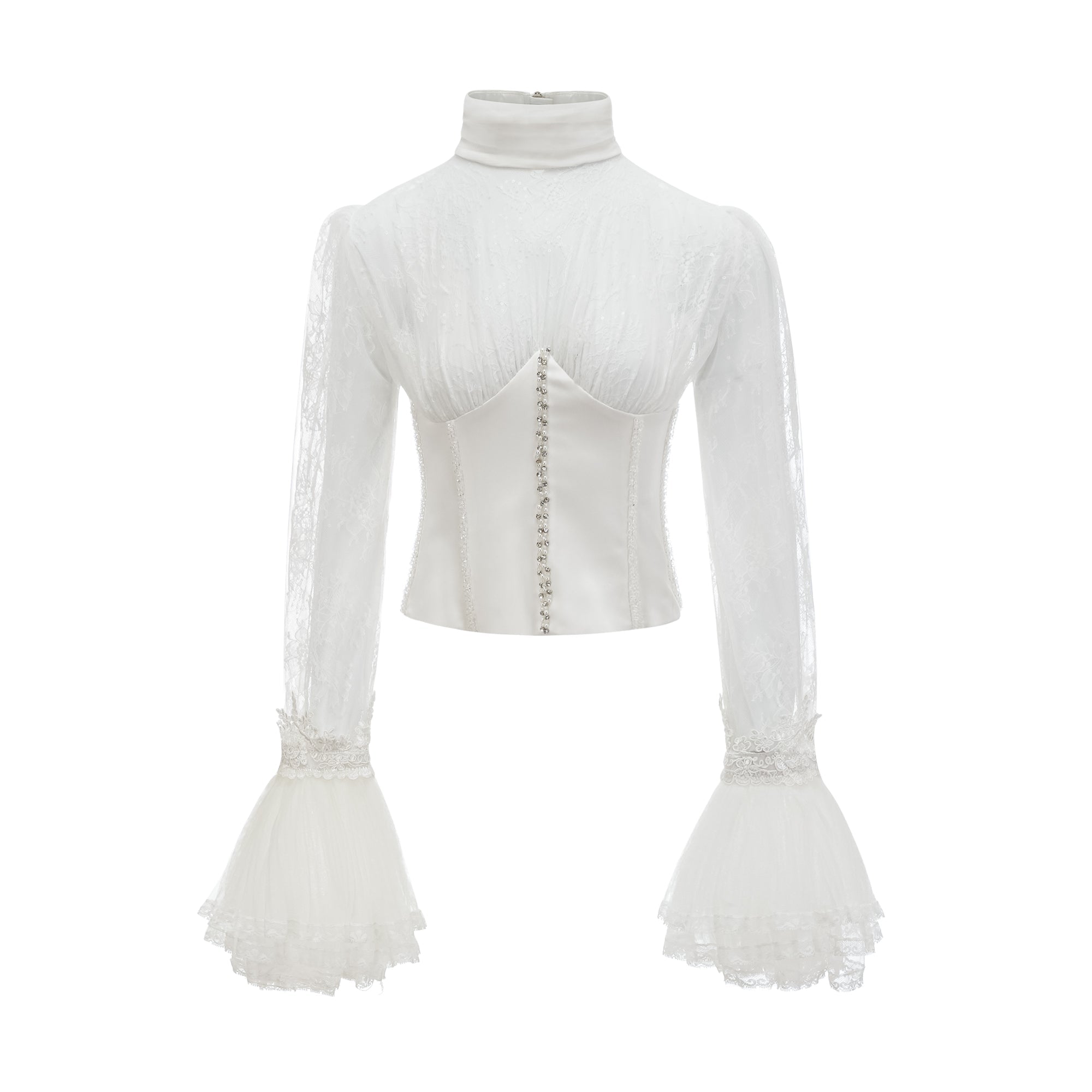 Ellica semi-sheer cropped top (Final Sale-US Only)