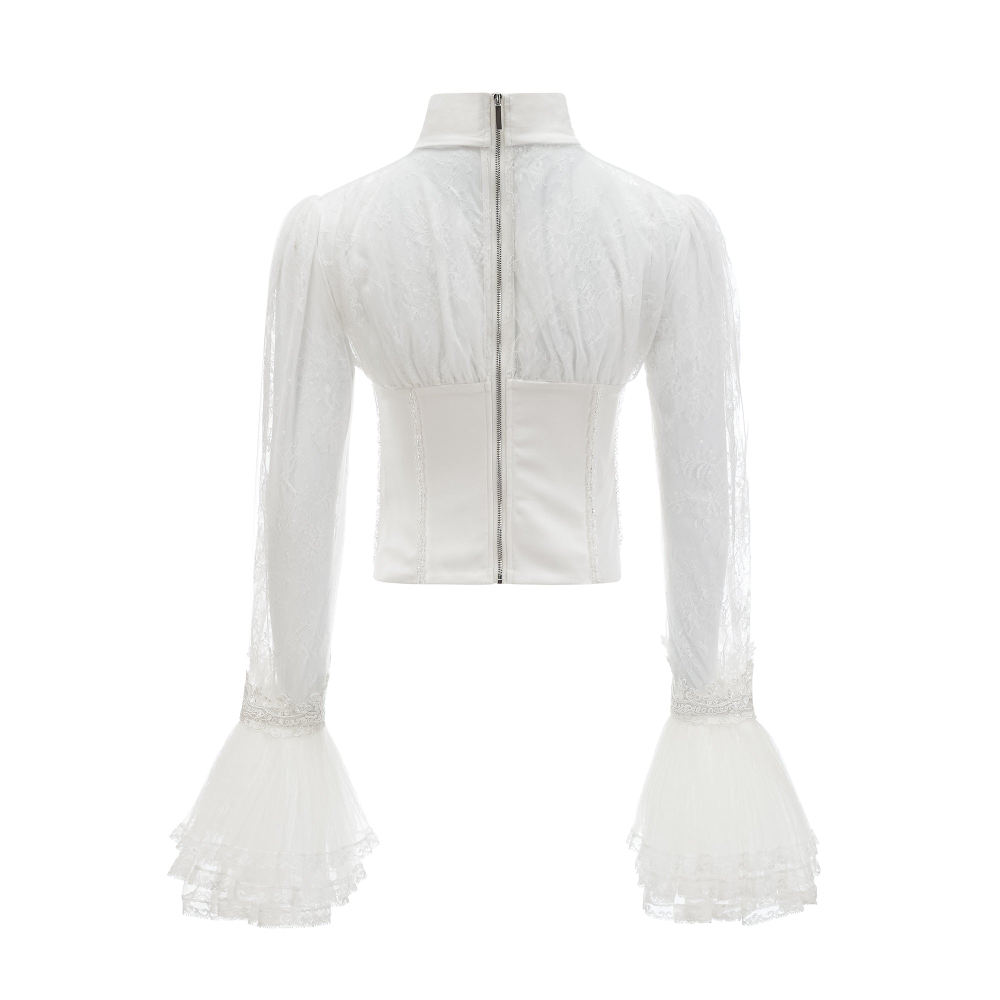 Ellica semi-sheer cropped top (Final Sale-US Only)