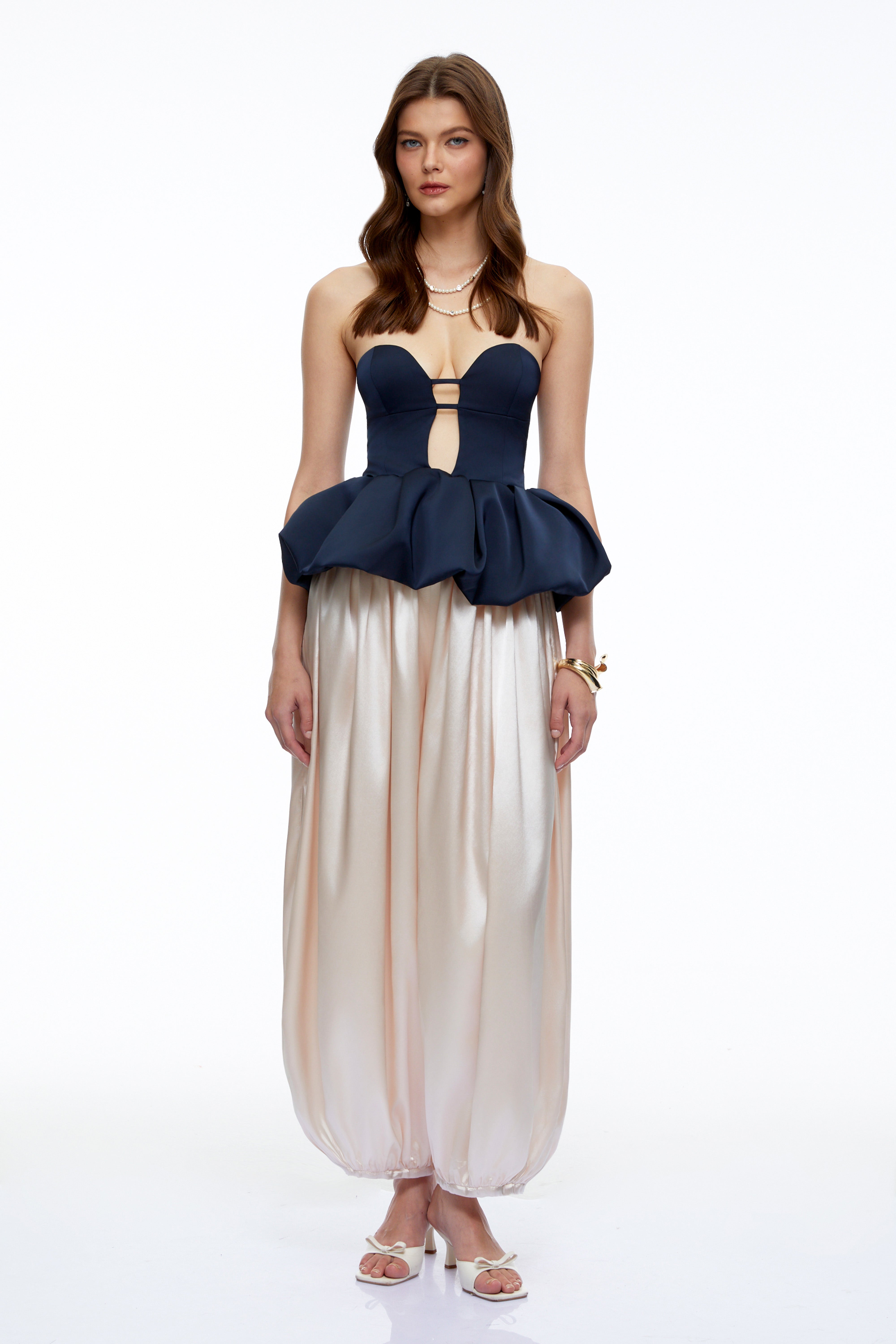 Tallulah Black Peplum Hem Top & Balloon Trousers Set