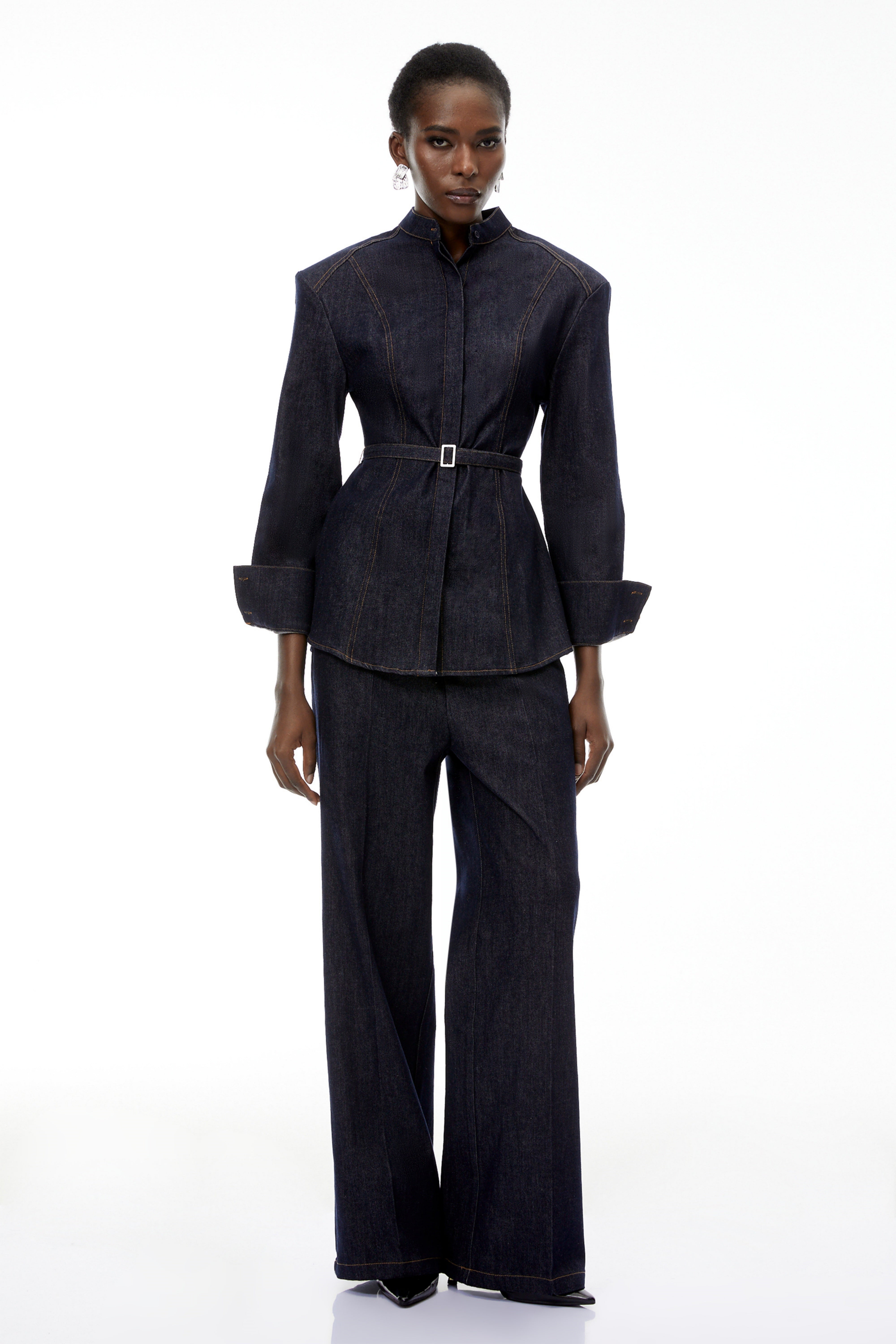 Thaddeus Blue Belted Blazer & Trousers Set (Final Sale-US Only)