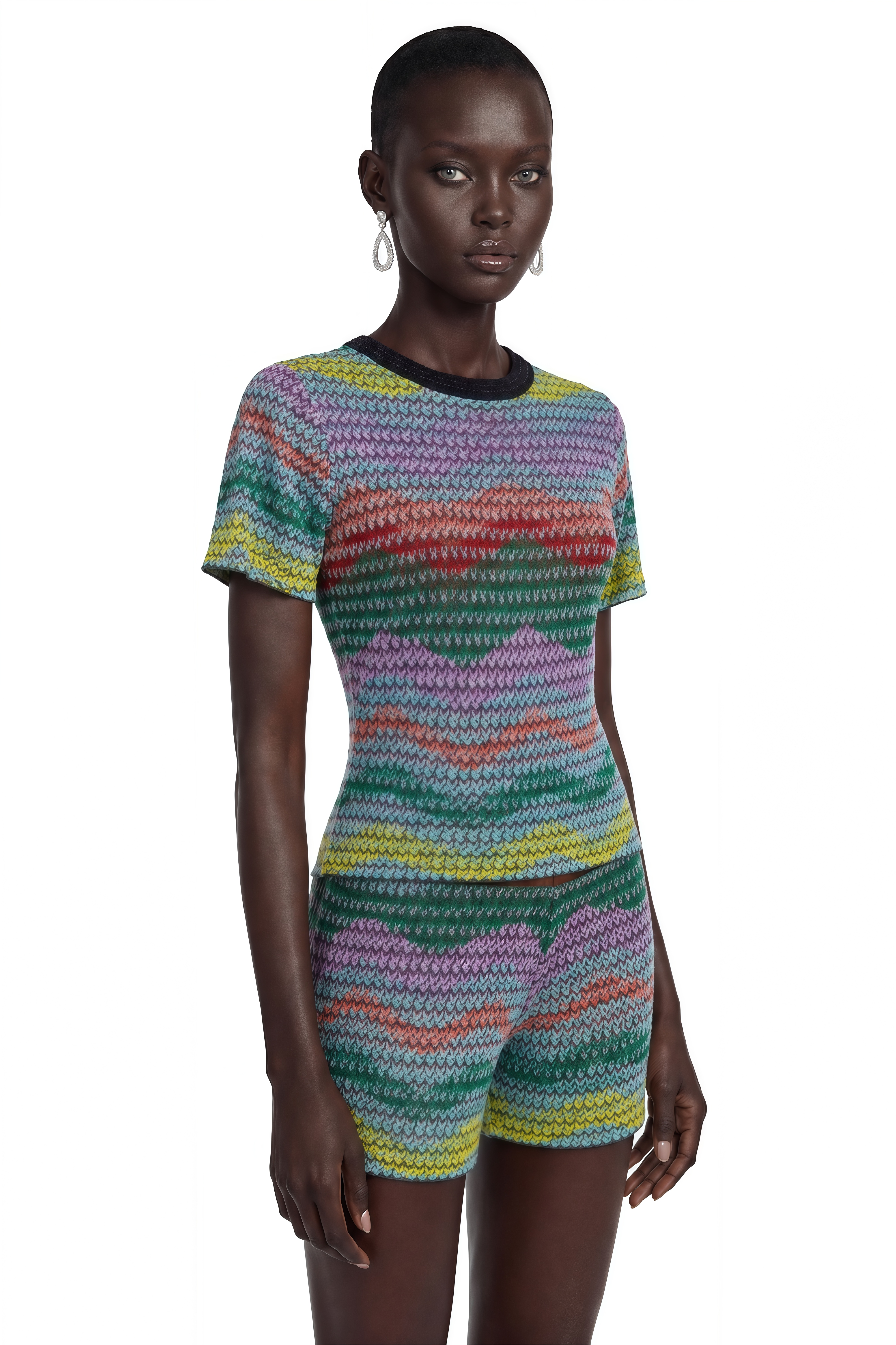 Thalassa Multicolor Striped Knit Top & Mini Skirt Set