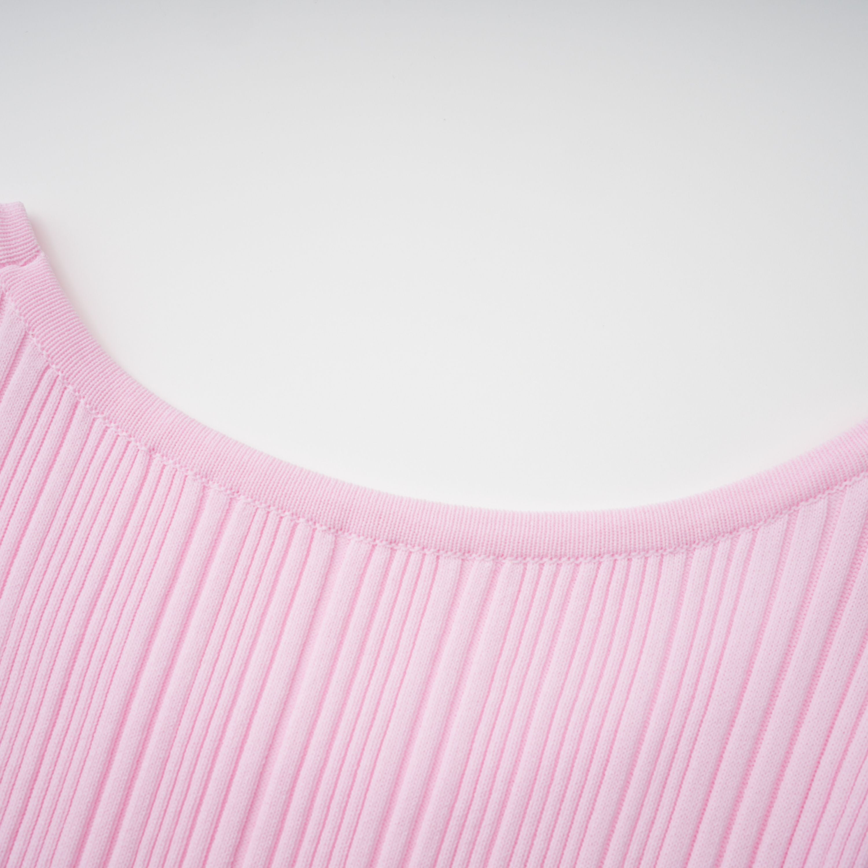 Thalya Pink Lace Trim Knit Midi Dress
