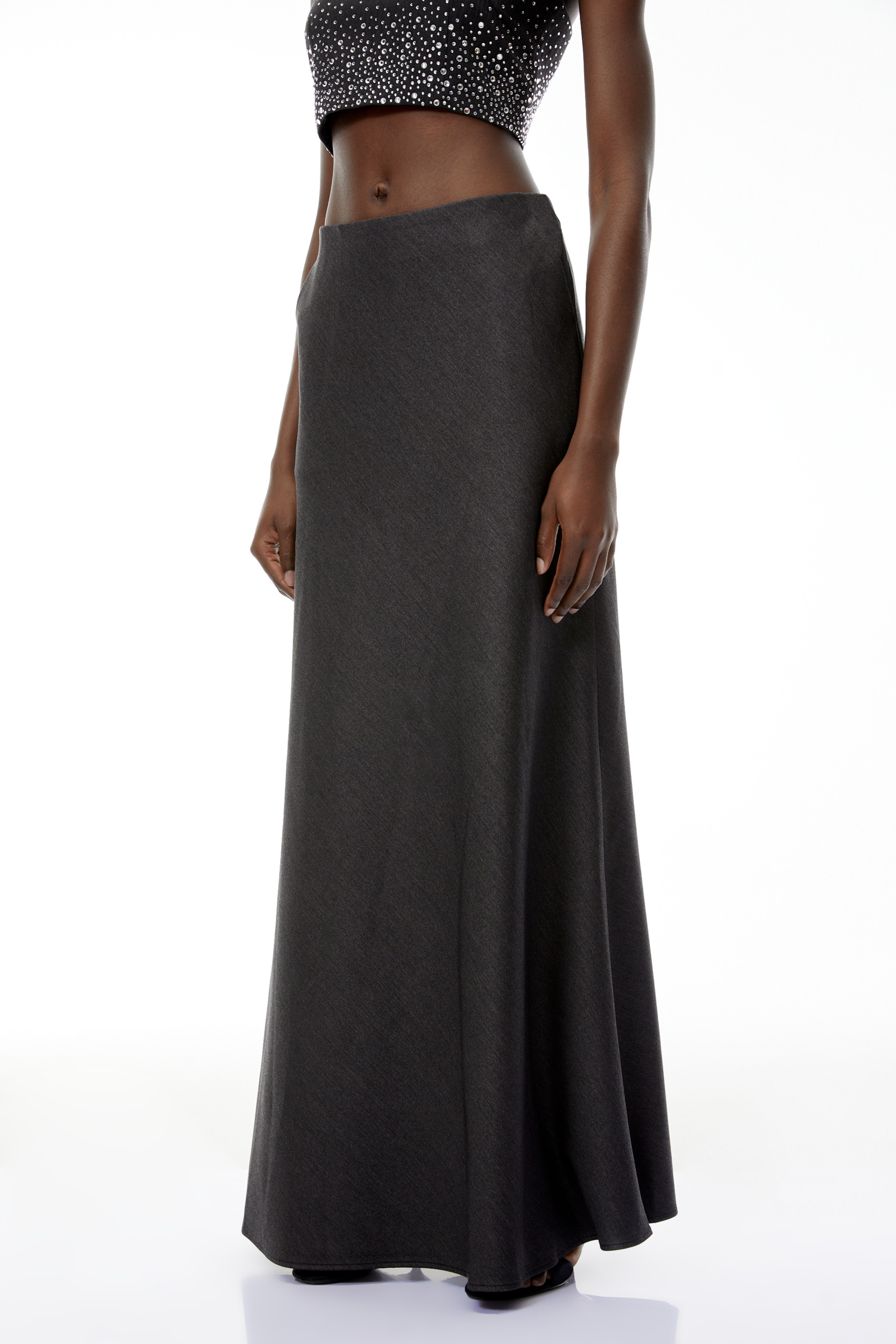 Thorne Grey Flared Maxi Skirt (Final Sale)