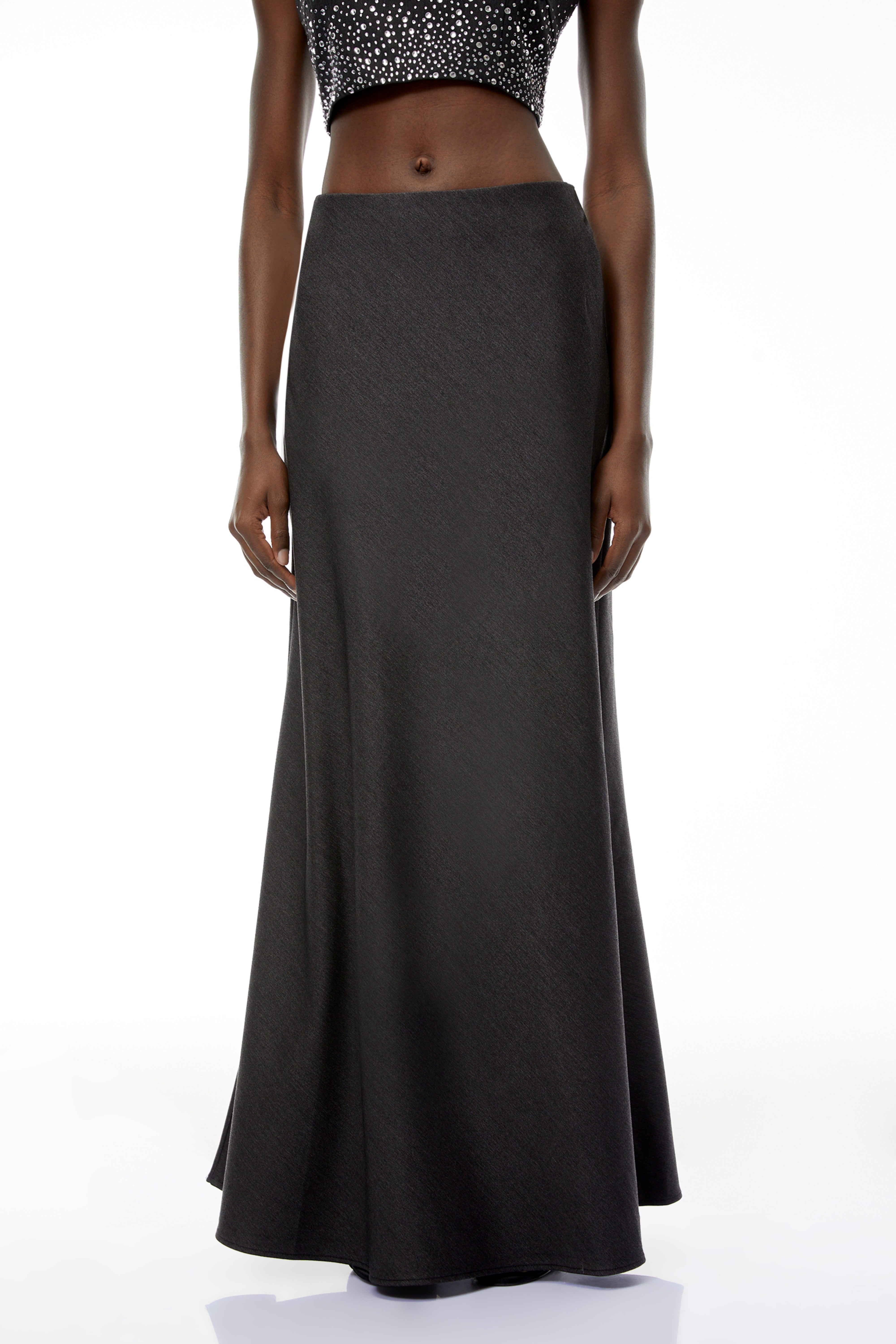 Thorne Grey Flared Maxi Skirt (Final Sale)