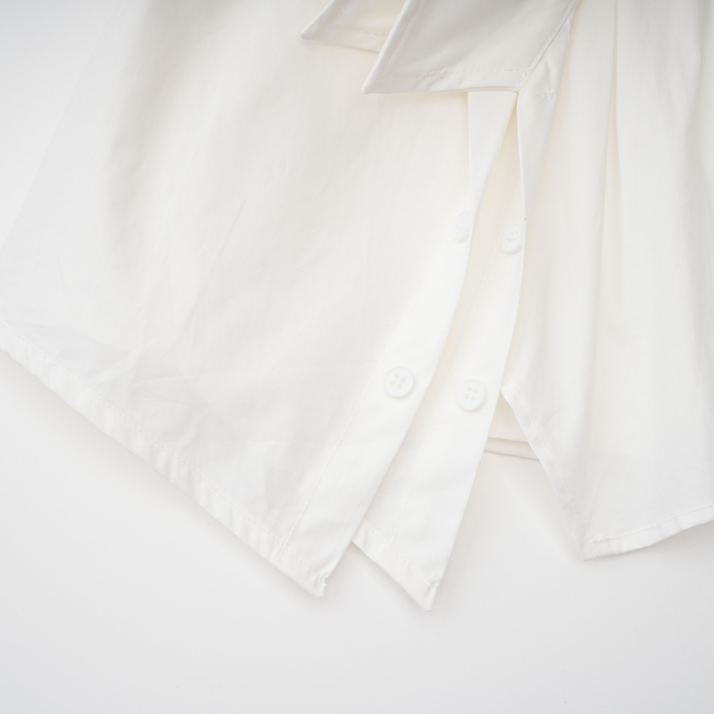 Tímea White Asymmetrical Mini Shirt Dress (Final Sale)