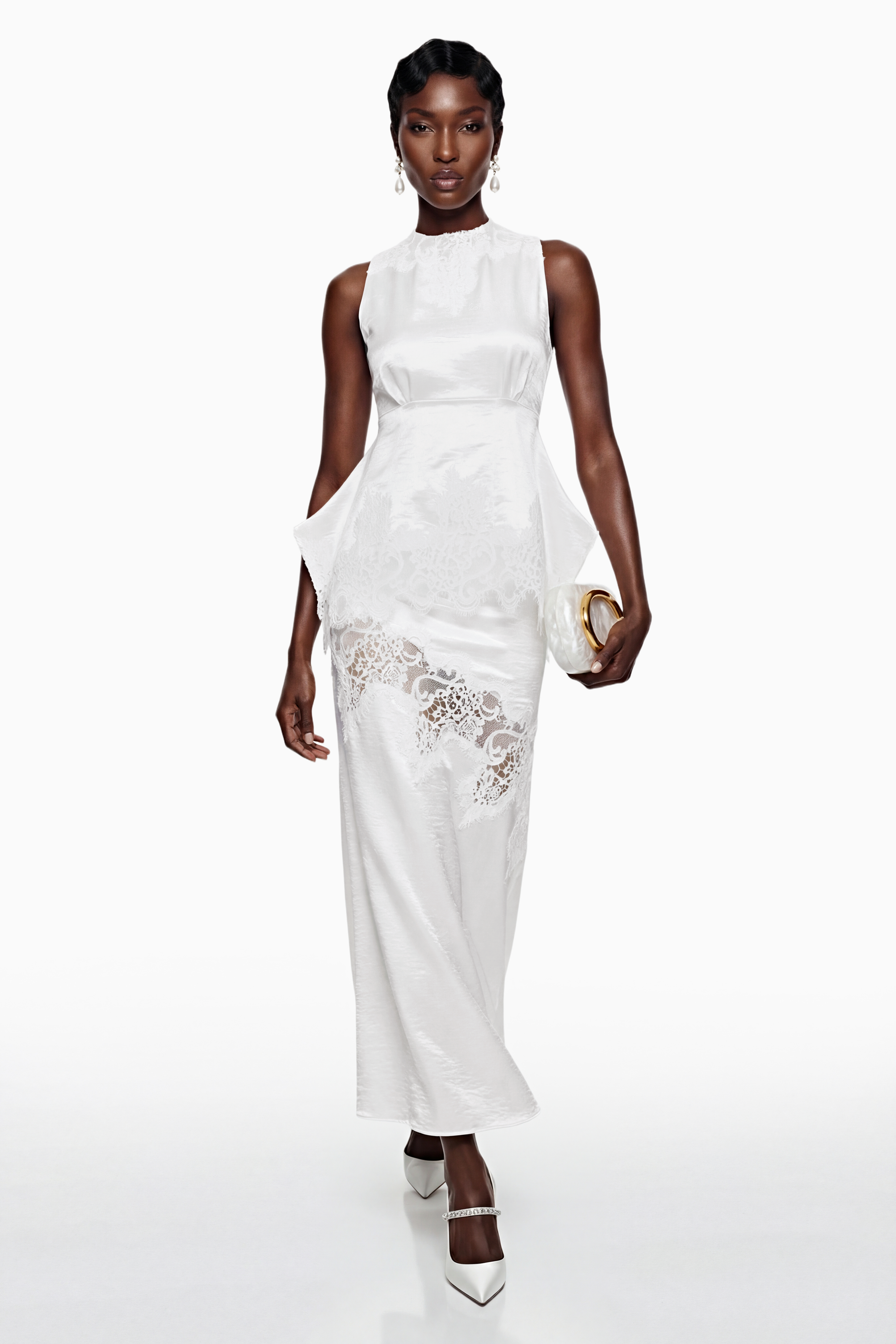 Waltraud White Lace Top & Mermaid Skirt Set (Final Sale)