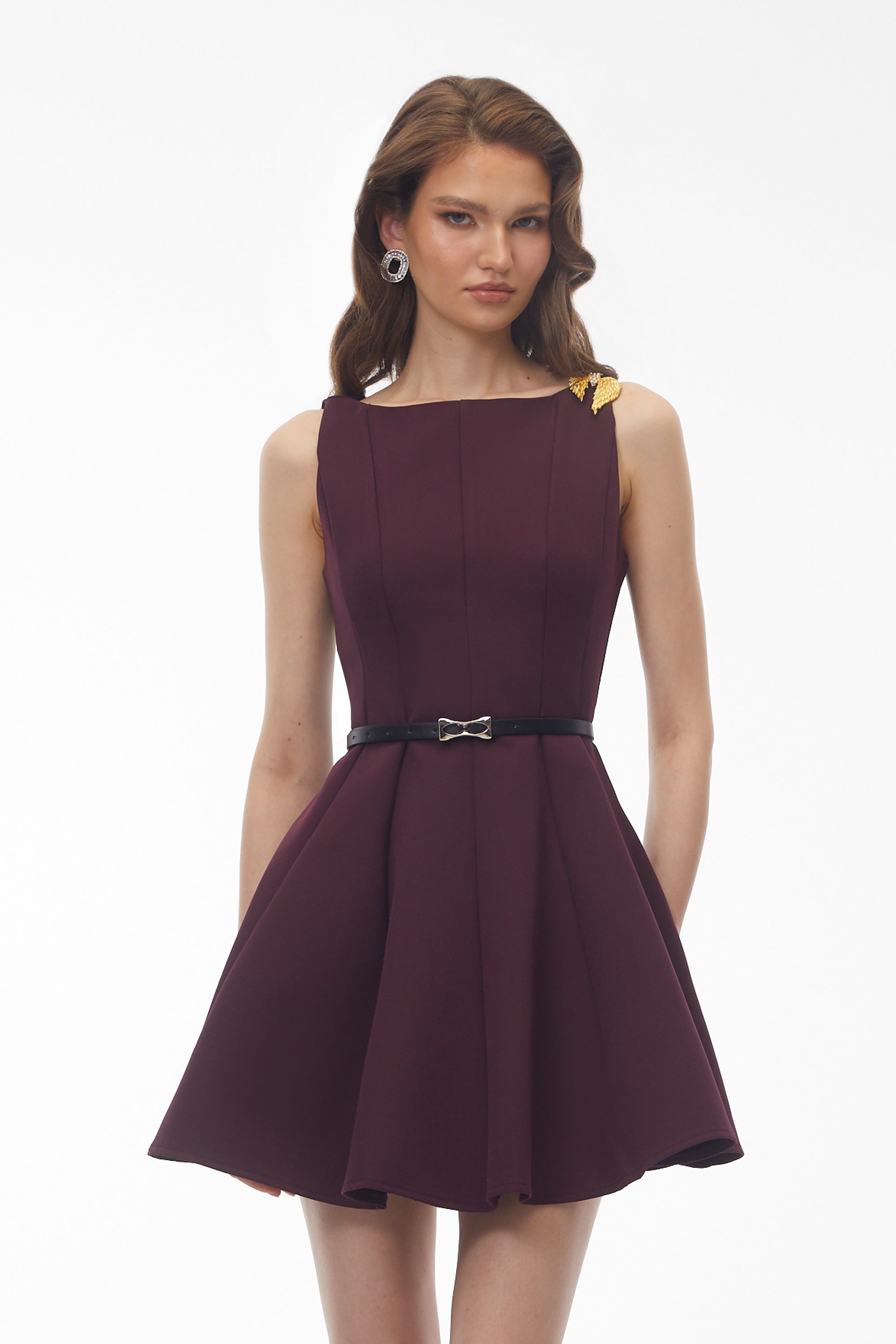 Willow Purple Sleeveless Pleated Mini Dress (Final Sale-US Only)