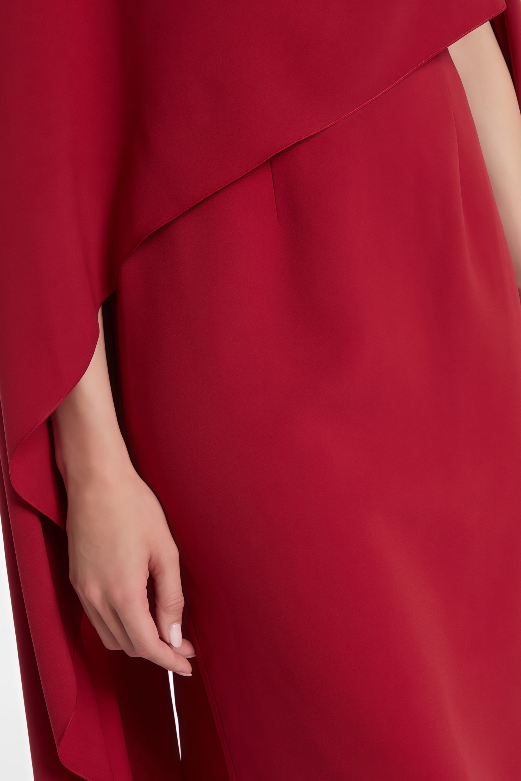 Zinhle Red Draped Cape Maxi Dress (Final Sale)