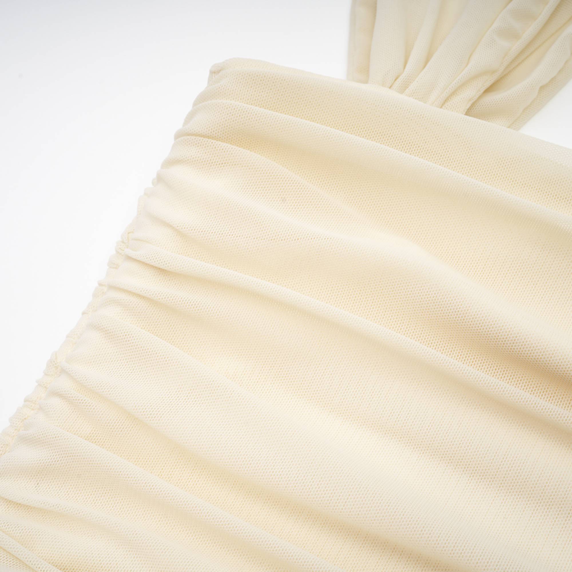Giulia off-white mesh pleated midi dress (Final Sale-US Only)