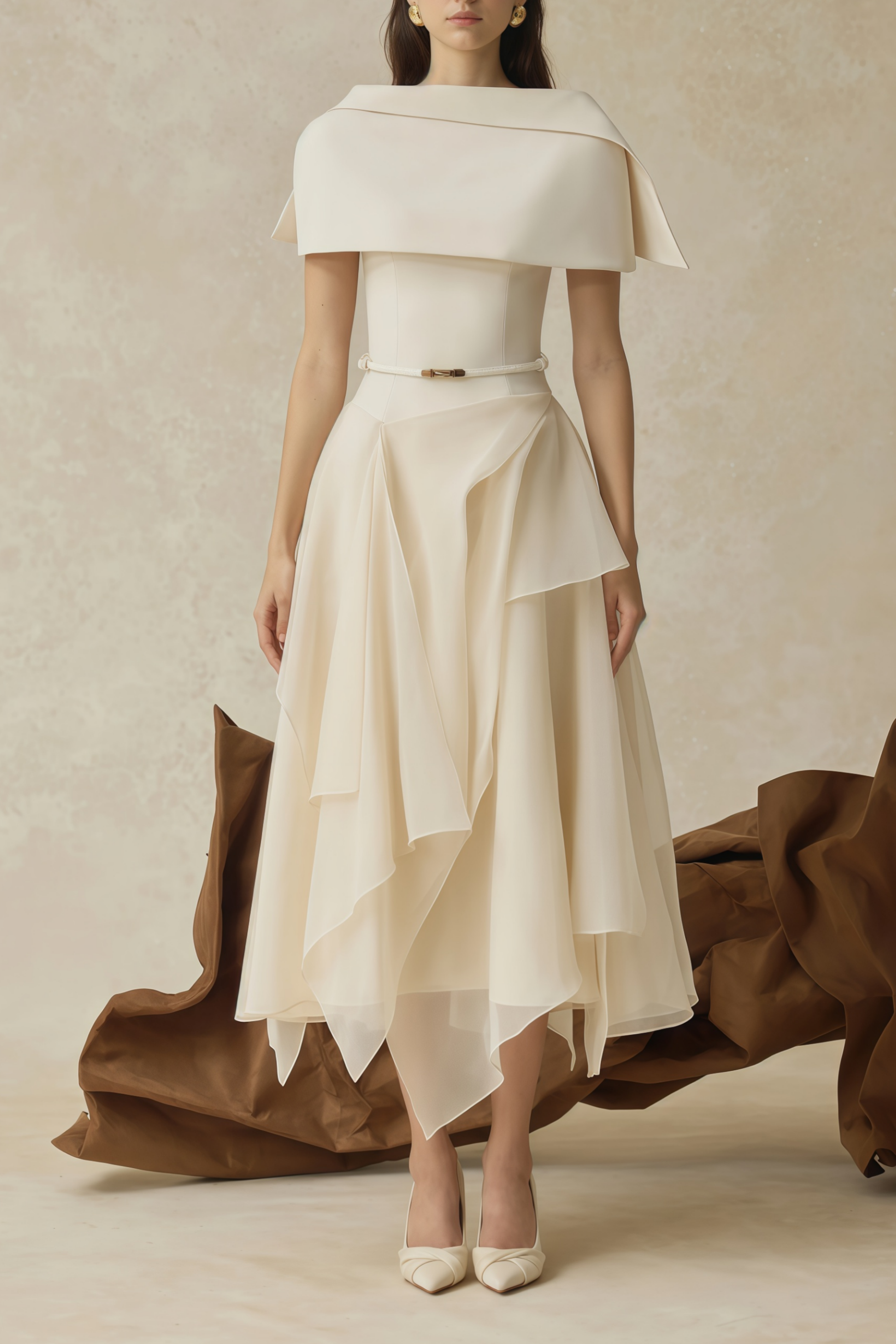 Asymmetrical Layered A-line Midi Dress
