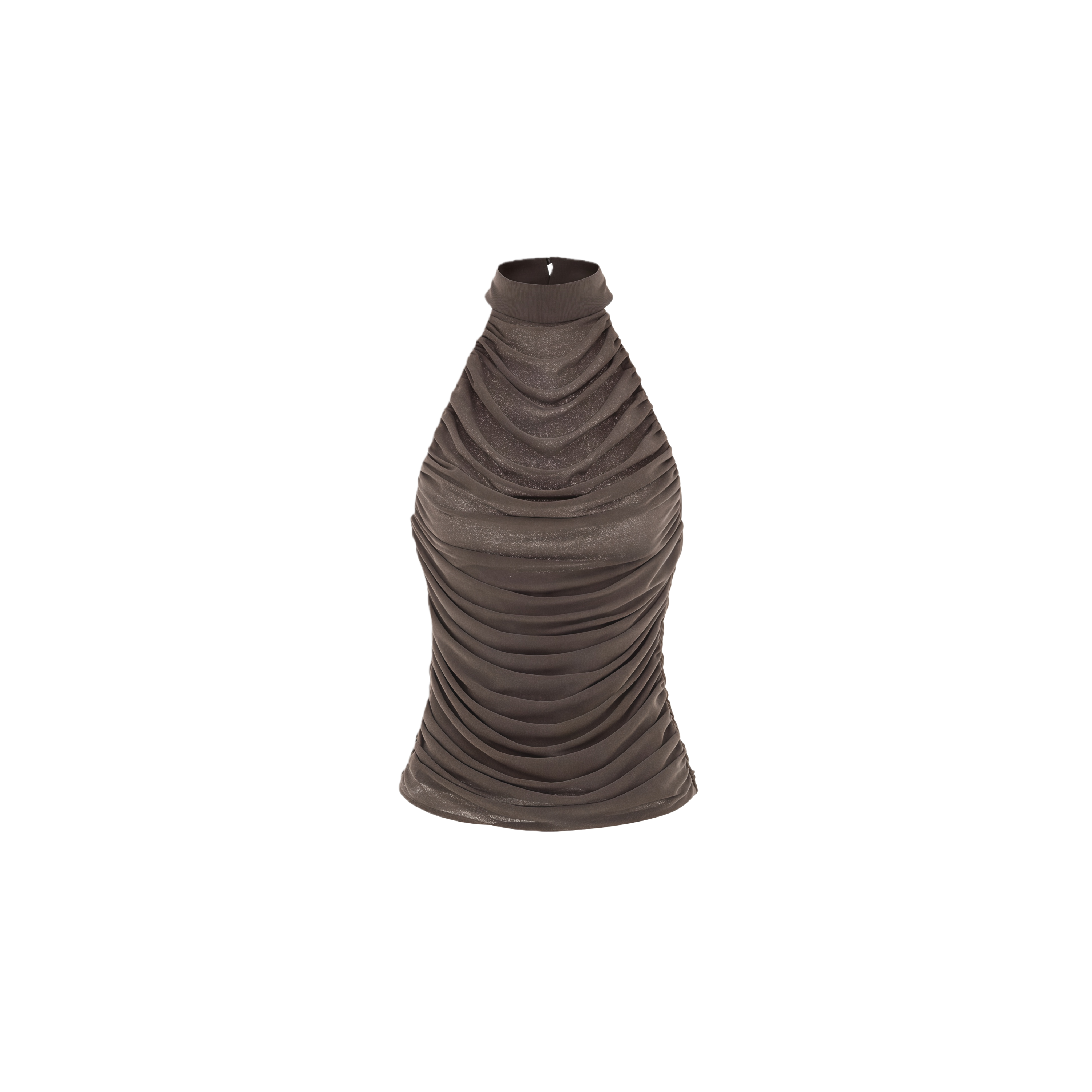 Norunn Grey Halterneck Ruched Top