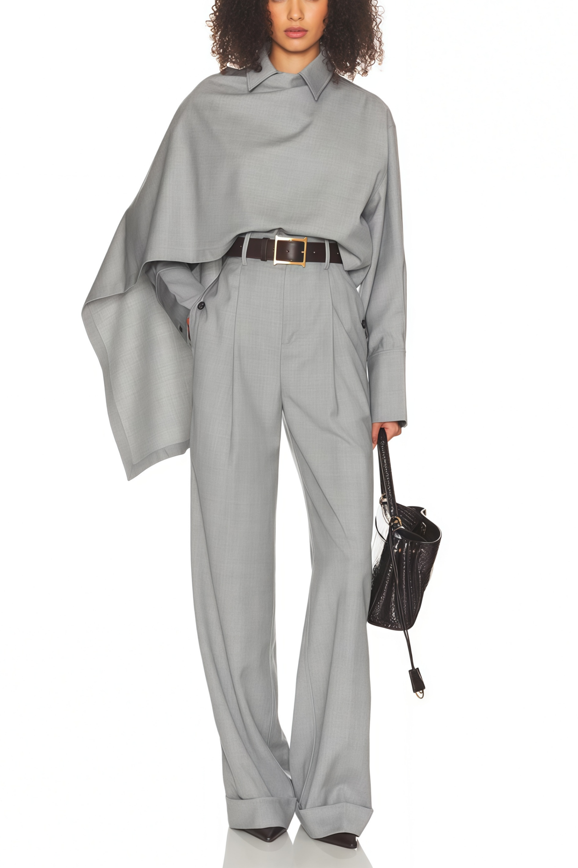 Asymmetrical Layered Shirt & Trousers